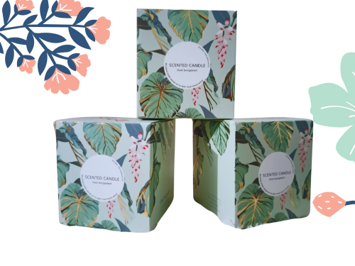 Jar  Aarom Candle Pineapple & Bergamot orange Fragrance