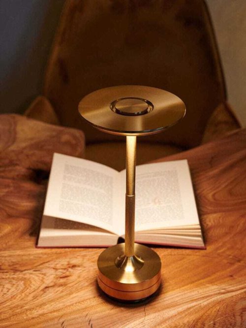 Golden Color Premium Wireless Table Lamp With Touch Sensor (Rechargeable)