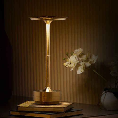 Golden Color Premium Wireless Table Lamp With Touch Sensor (Rechargeable)