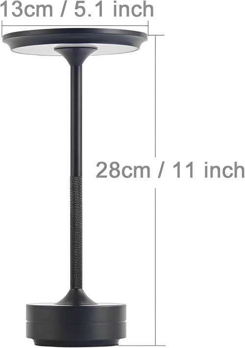 Premium Wireless Table Lamp With Touch Sensor (Rechargeable) Black Color