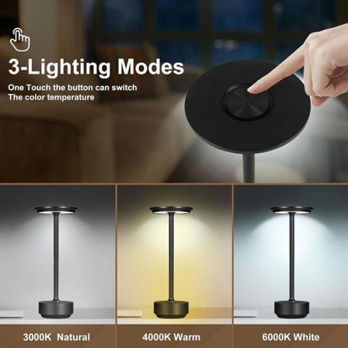 Premium Wireless Table Lamp With Touch Sensor (Rechargeable) Black Color