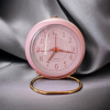 Pink and Golden Color Metal Alarm Clock