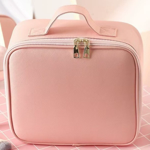 Portable Make up Organizer Storage Box With Led Light and Mirror