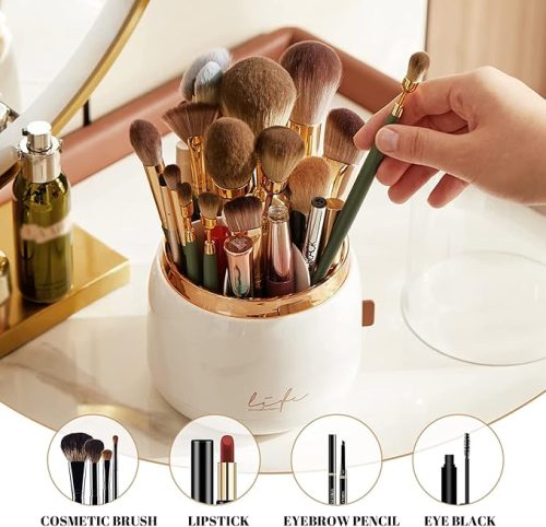 Rotating 360°Makeup Brushes Organizer