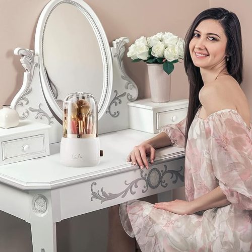 Rotating 360°Makeup Brushes Organizer