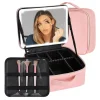 Portable Make up Organizer Storage Box With Led Light and Mirror