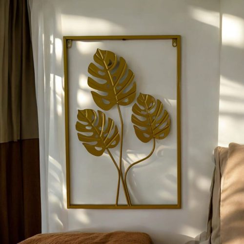 Art Sculptures Golden Leaf Wall Hanging Decoration