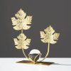Elegant inspired iron crystal ginkgo decor piece