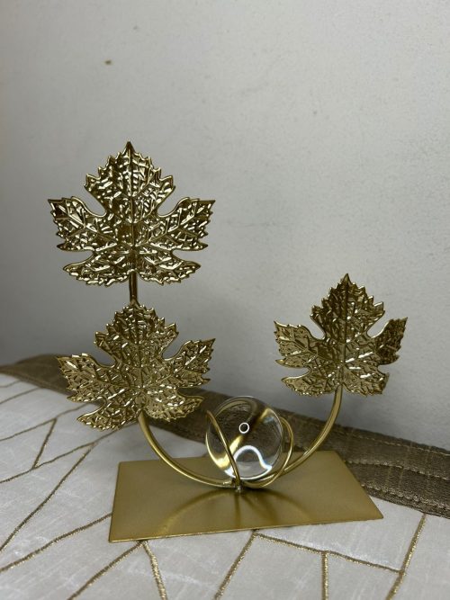 Elegant inspired iron crystal ginkgo decor piece