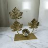 Elegant inspired iron crystal ginkgo decor piece