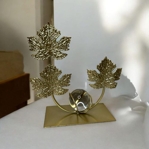 Elegant inspired iron crystal ginkgo decor piece