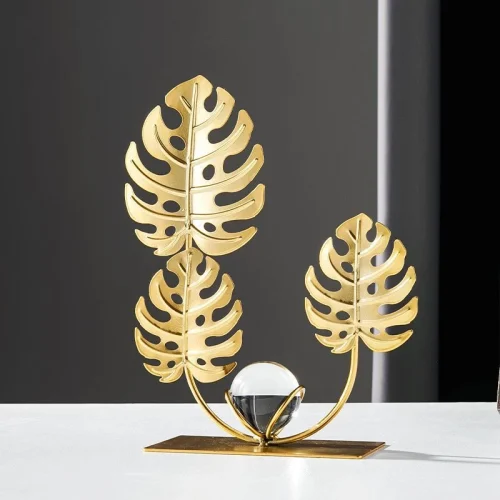 s-l960 (1) Crystal Ball Ornaments Golden Ginkgo Leaf Crafts